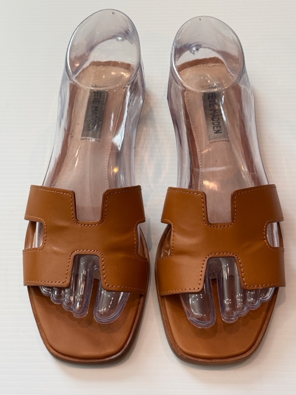 Steve Madden Cognac Brown Slide Sandals for Women